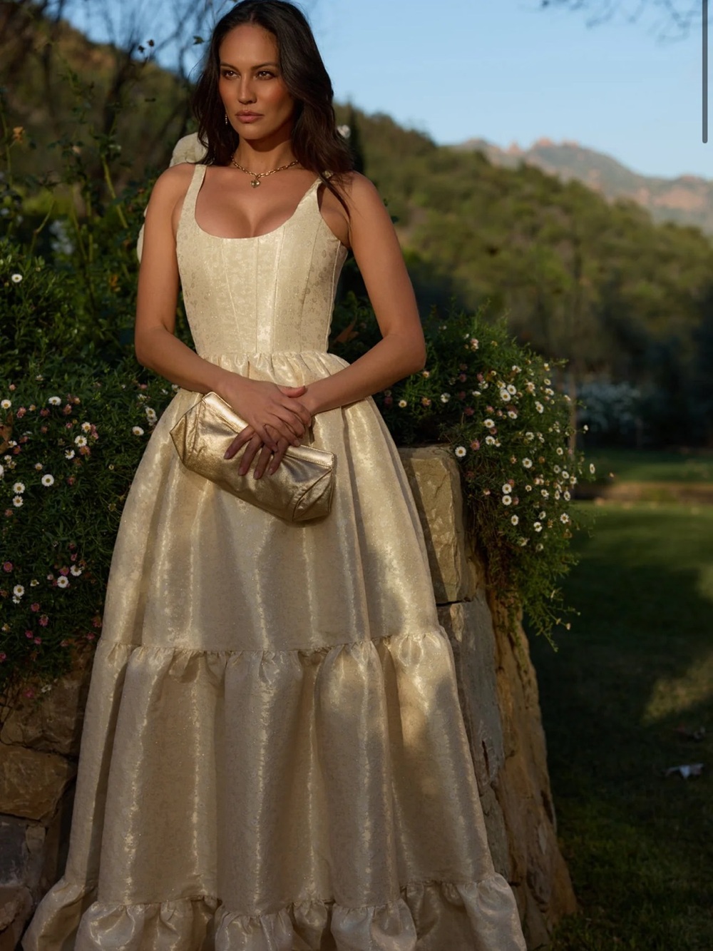 V. Chapman The Avery Dress in Butter Yellow Duchess